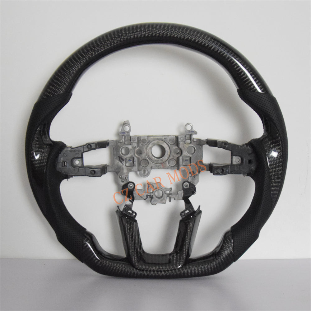 Customized Black Alcantara Real Carbon Fiber Steering Wheel Auto Accessory For Honda Civic 11th GEN 2022 2023 2024 Remanufactured