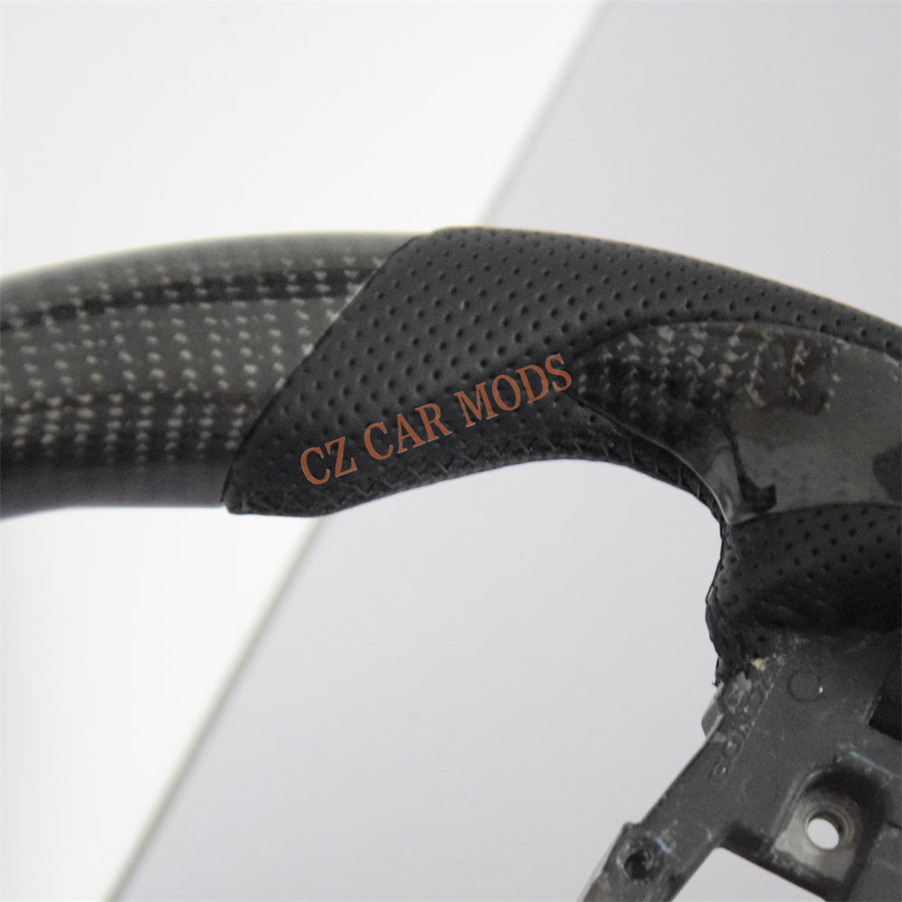 Customized Black Alcantara Real Carbon Fiber Steering Wheel Auto Accessory For Honda Civic 11th GEN 2022 2023 2024 Remanufactured