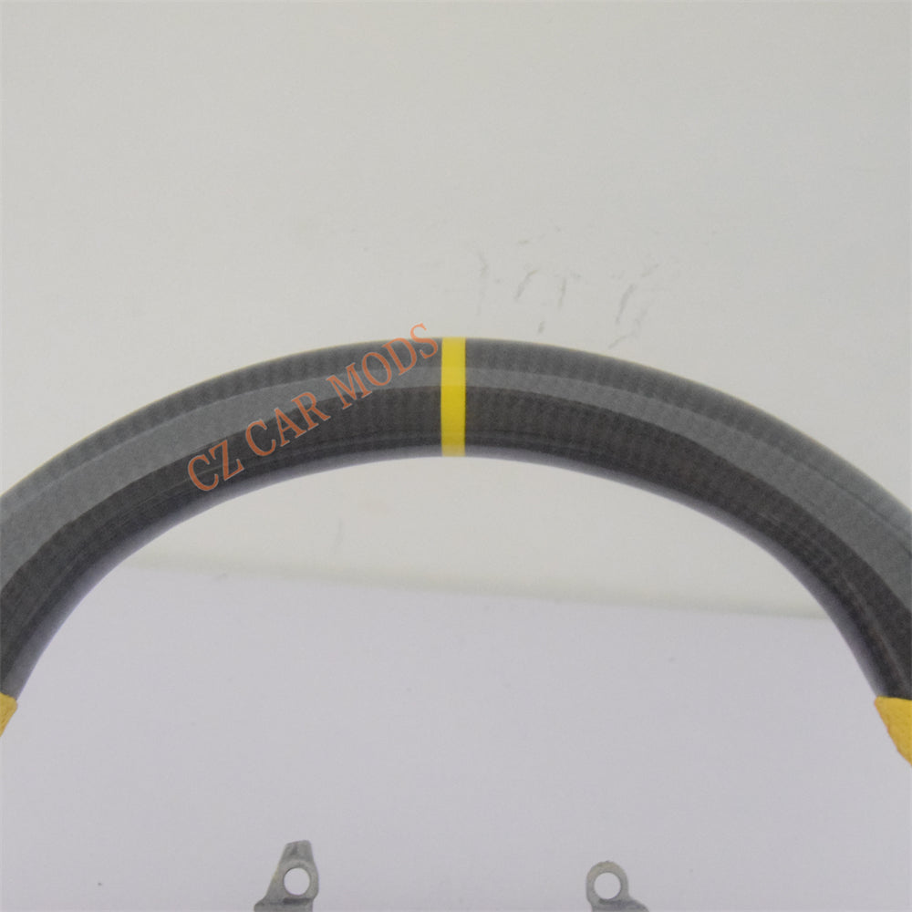 Customized Yellow Leather Real Carbon Fiber Steering Wheel Auto Accessory Fit For Honda Civic 11th GEN 2022 2023 2024 Remanufactured
