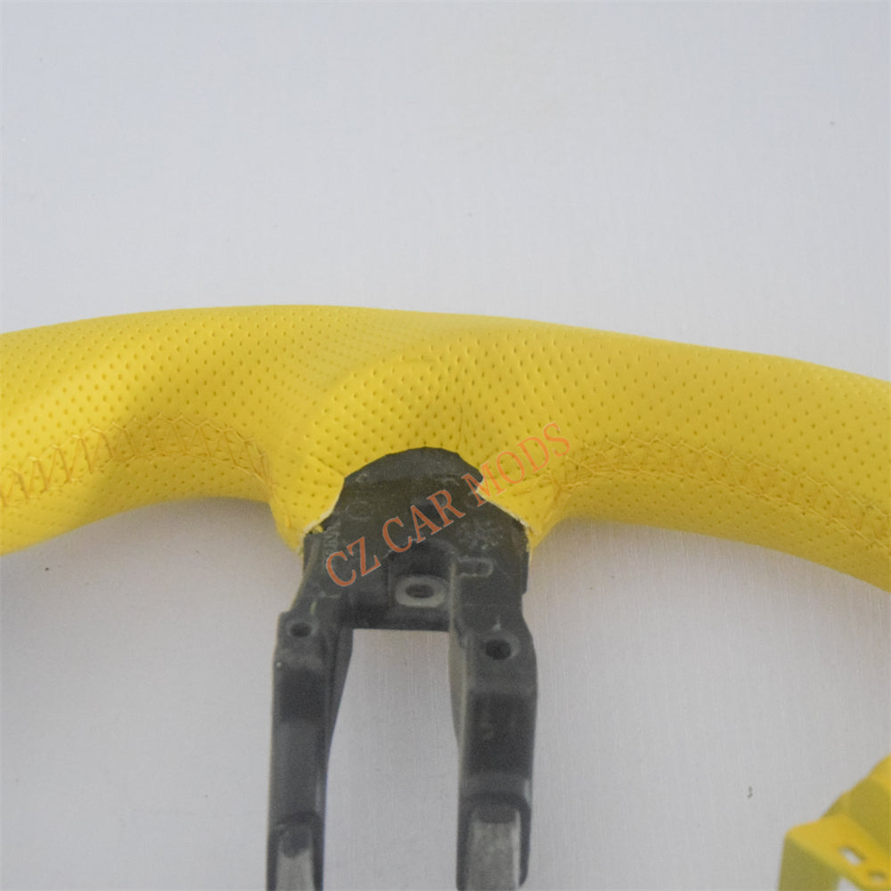 Customized Yellow Leather Real Carbon Fiber Steering Wheel Auto Accessory Fit For Honda Civic 11th GEN 2022 2023 2024 Remanufactured