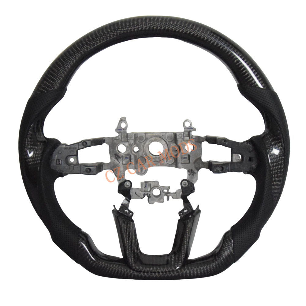 Customized Black Alcantara Real Carbon Fiber Steering Wheel Auto Accessory For Honda Civic 11th GEN 2022 2023 2024 Remanufactured