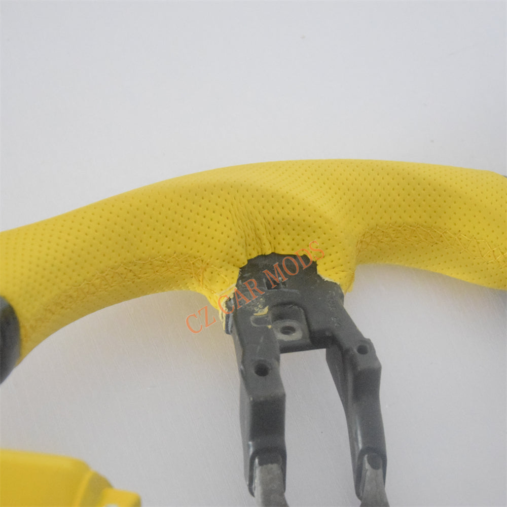 Customized Yellow Leather Real Carbon Fiber Steering Wheel Auto Accessory Fit For Honda Civic 11th GEN 2022 2023 2024 Remanufactured