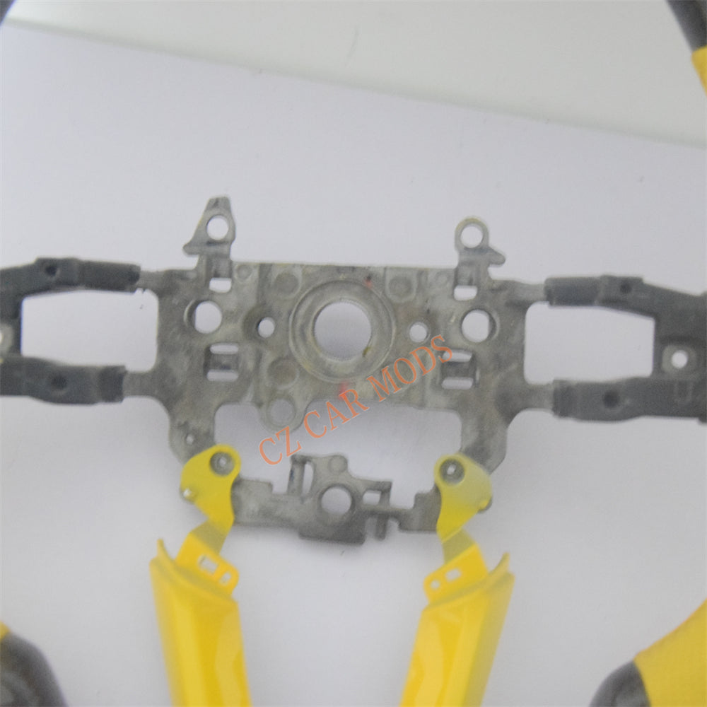 Customized Yellow Leather Real Carbon Fiber Steering Wheel Auto Accessory Fit For Honda Civic 11th GEN 2022 2023 2024 Remanufactured