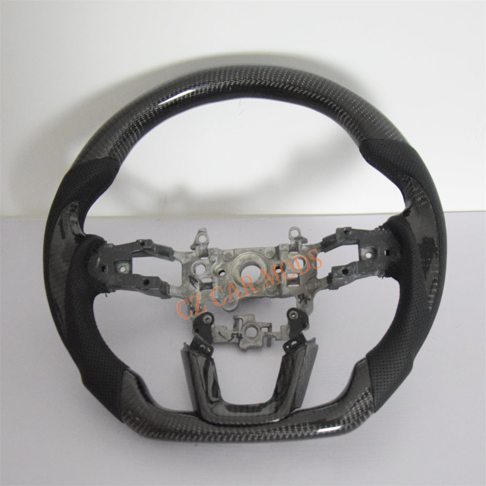 Customized Black Alcantara Real Carbon Fiber Steering Wheel Auto Accessory For Honda Civic 11th GEN 2022 2023 2024 Remanufactured