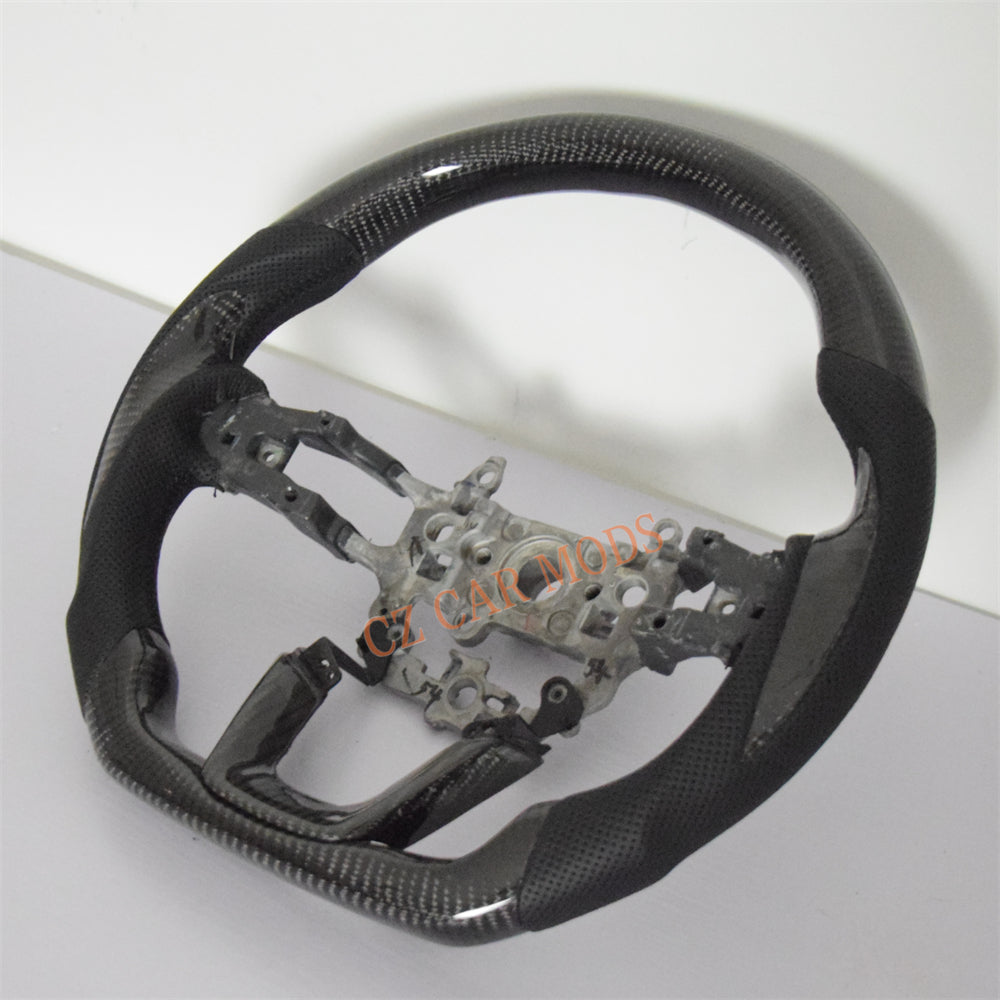 Customized Black Alcantara Real Carbon Fiber Steering Wheel Auto Accessory For Honda Civic 11th GEN 2022 2023 2024 Remanufactured
