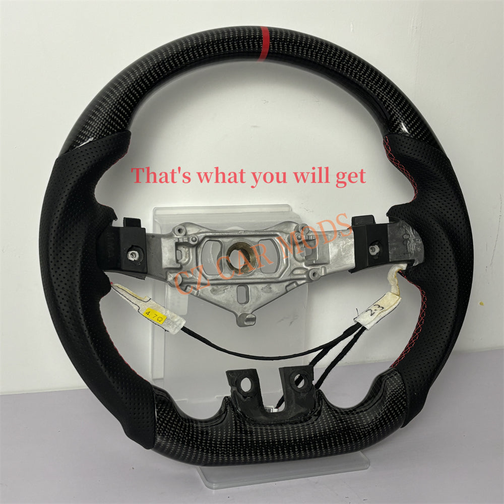 Customized Brand New Carbon Fiber Steering Wheel Auto Accessory With Red Center Strip For Dodge Challenger 2011 2012 2013 2014