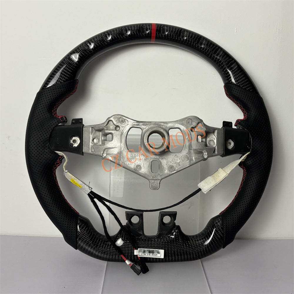 Customized Brand New Carbon Fiber Steering Wheel Auto Accessory With Red Center Strip For Dodge Challenger 2011 2012 2013 2014