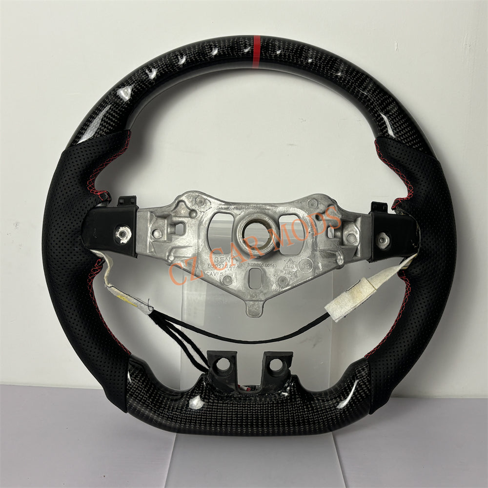 Customized Brand New Carbon Fiber Steering Wheel Auto Accessory With Red Center Strip For Dodge Challenger 2011 2012 2013 2014
