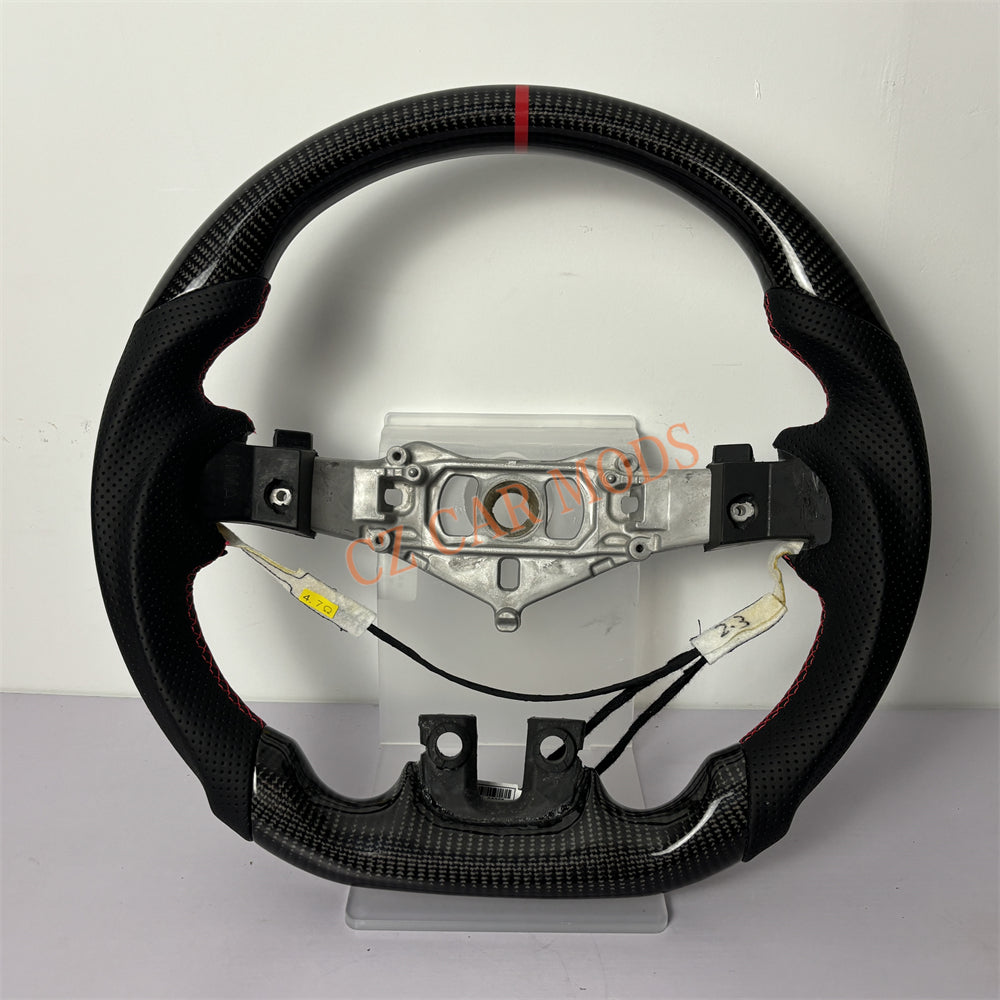 Customized Brand New Carbon Fiber Steering Wheel Auto Accessory With Red Center Strip For Dodge Challenger 2011 2012 2013 2014