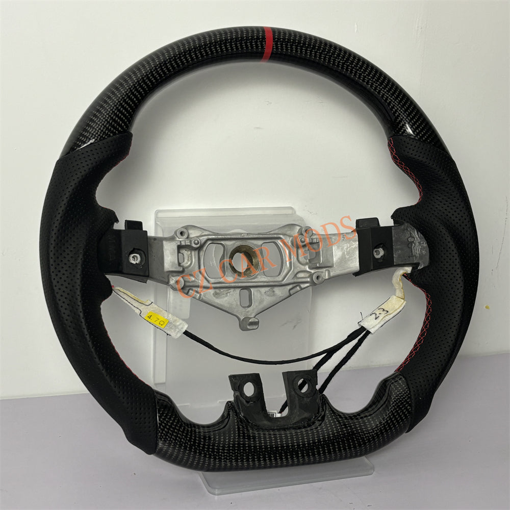 Customized Brand New Carbon Fiber Steering Wheel Auto Accessory With Red Center Strip For Dodge Challenger 2011 2012 2013 2014