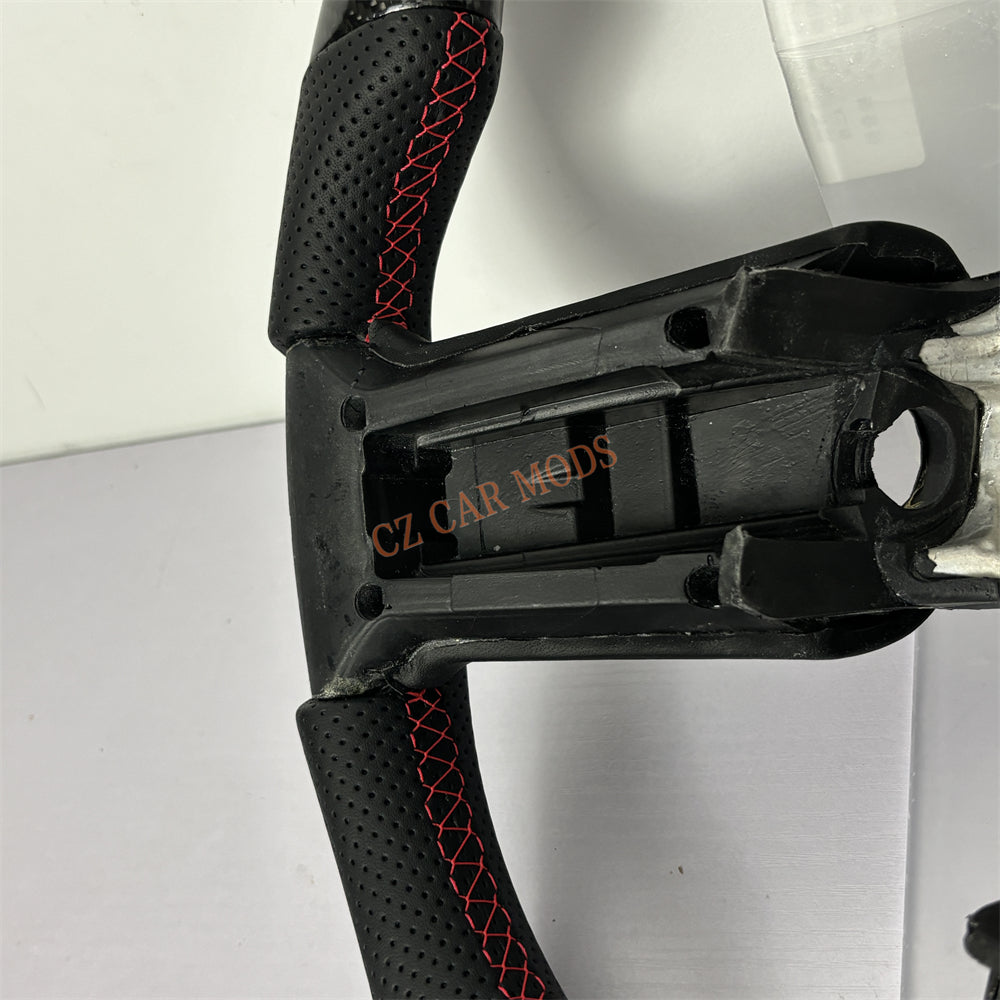 Customized Brand New Carbon Fiber Steering Wheel Auto Accessory With Red Center Strip For Ford Mustang 2010 2011 2012 2013 2014