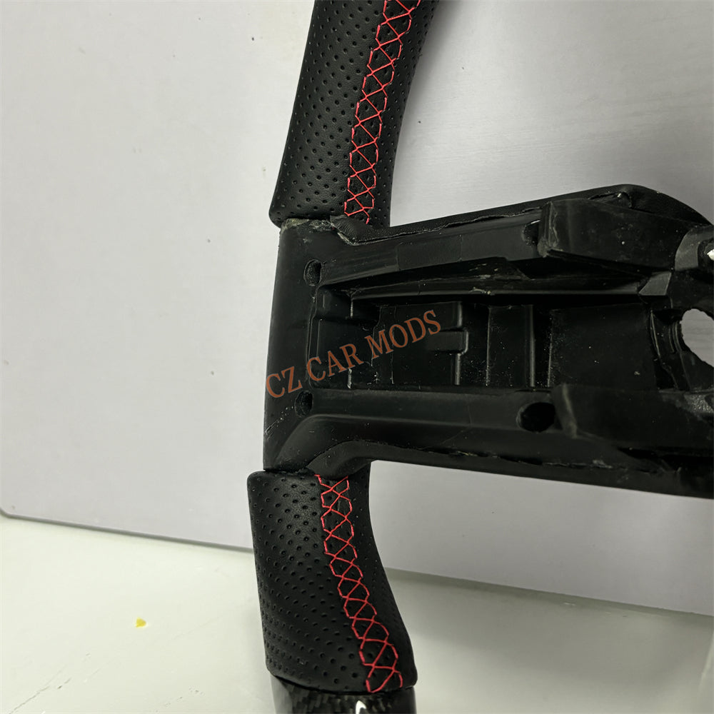 Customized Brand New Carbon Fiber Steering Wheel Auto Accessory With Red Center Strip For Ford Mustang 2010 2011 2012 2013 2014
