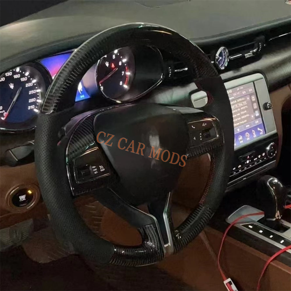 Customized Carbon Fiber Steering Wheel Auto Accessory Original Steering Wheel For Maserati Ghibli Quattroporte Levante 2014 2015 2016 2017 2018 2019 2020 2021 2022 2023 Remanufactured
