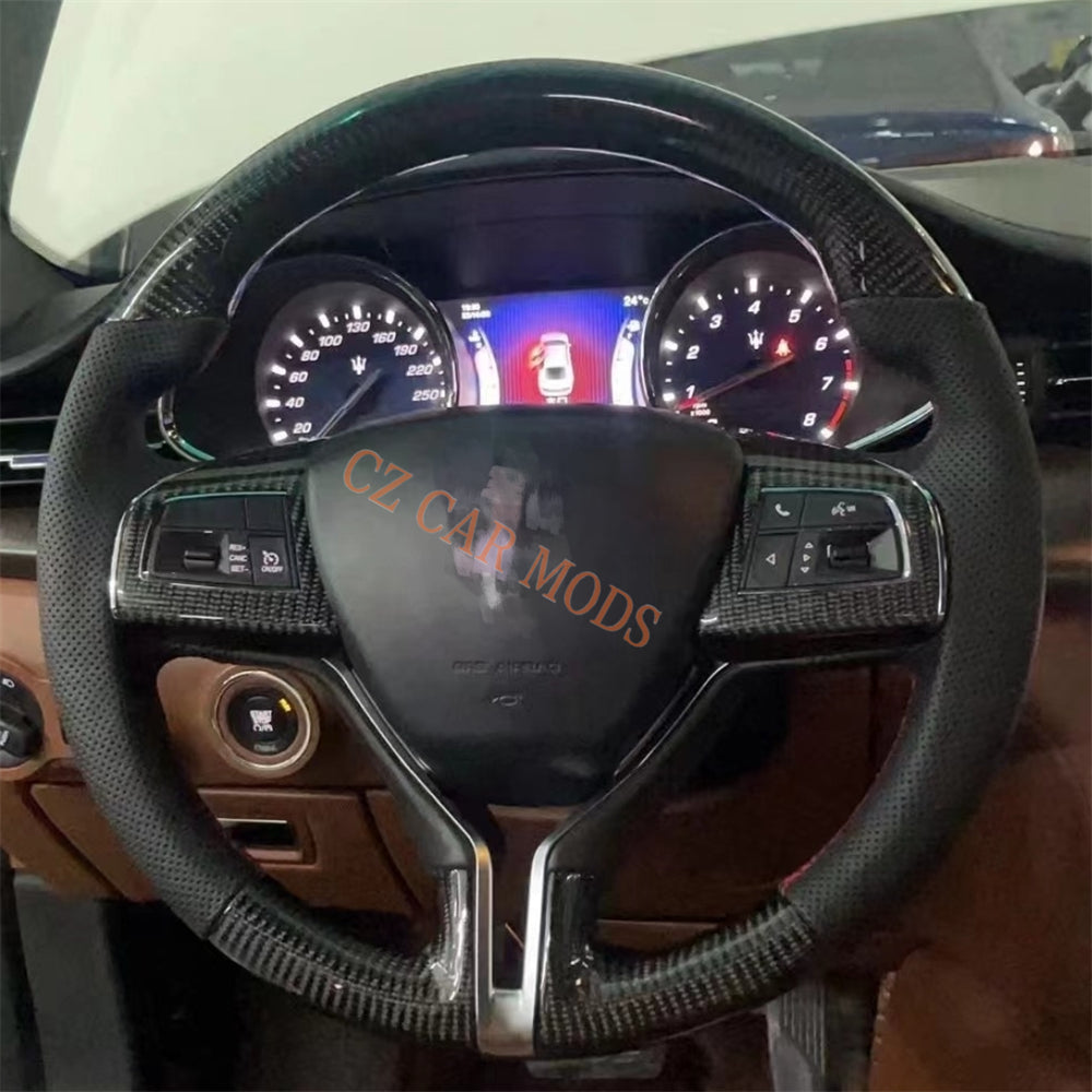 Customized Carbon Fiber Steering Wheel Auto Accessory Original Steering Wheel For Maserati Ghibli Quattroporte Levante 2014 2015 2016 2017 2018 2019 2020 2021 2022 2023 Remanufactured