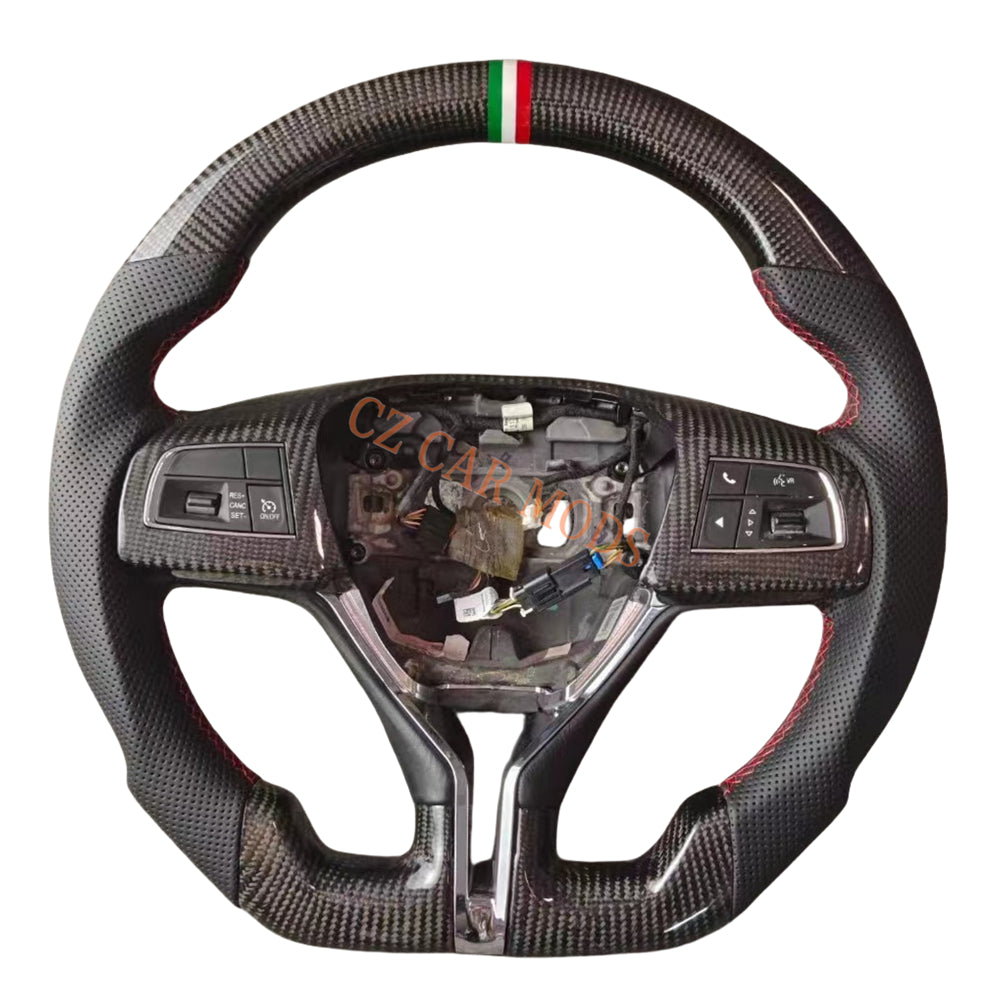 Custom Carbon Fiber Steering Wheel Auto Accessory Original Steering Wheel For 2014 2015 2016 2017 2018 2019 2020 2021 2022 2023 Maserati Ghibli Quattroporte Levante