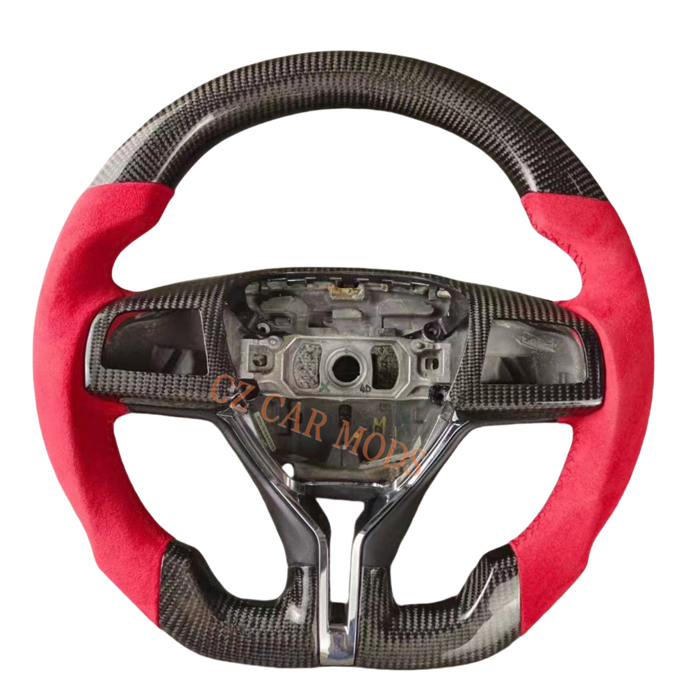 Custom Red Alcantara Carbon Fiber Original Steering Wheel Re-manufactured Auto Accessory For Maserati Ghibli Quattroporte Levante 2014 2015 2016 2017 2018 2019 2020 2021 2022 2023