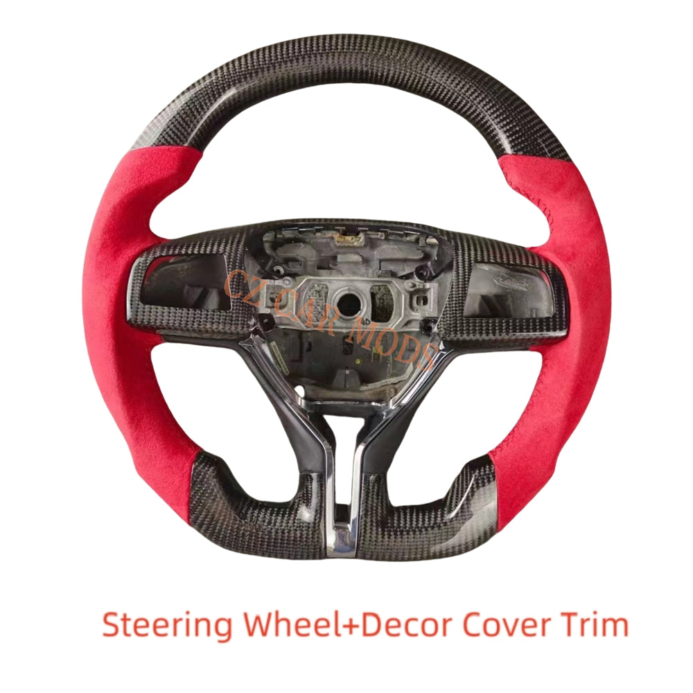 Custom Red Alcantara Carbon Fiber Original Steering Wheel Re-manufactured Auto Accessory For Maserati Ghibli Quattroporte Levante 2014 2015 2016 2017 2018 2019 2020 2021 2022 2023