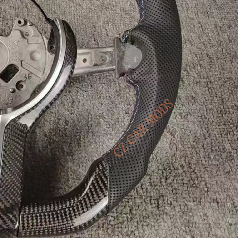 Customized Perforated Leather Carbon Fiber Steering Wheel Auto Accessory Re-manufactured For BMW M Sport M3 F30 F80 F82 2014 2015 2016 2017 2018 2019 2020