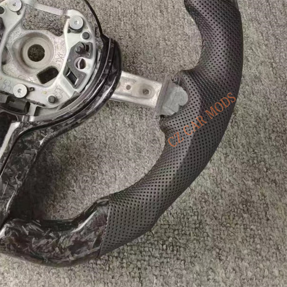 Customized Perforated Leather Forged Carbon Fiber Steering Wheel Auto Accessory Re-manufactured For BMW M Sport M3 F30 F80 F82 2014 2015 2016 2017 2018 2019 2020