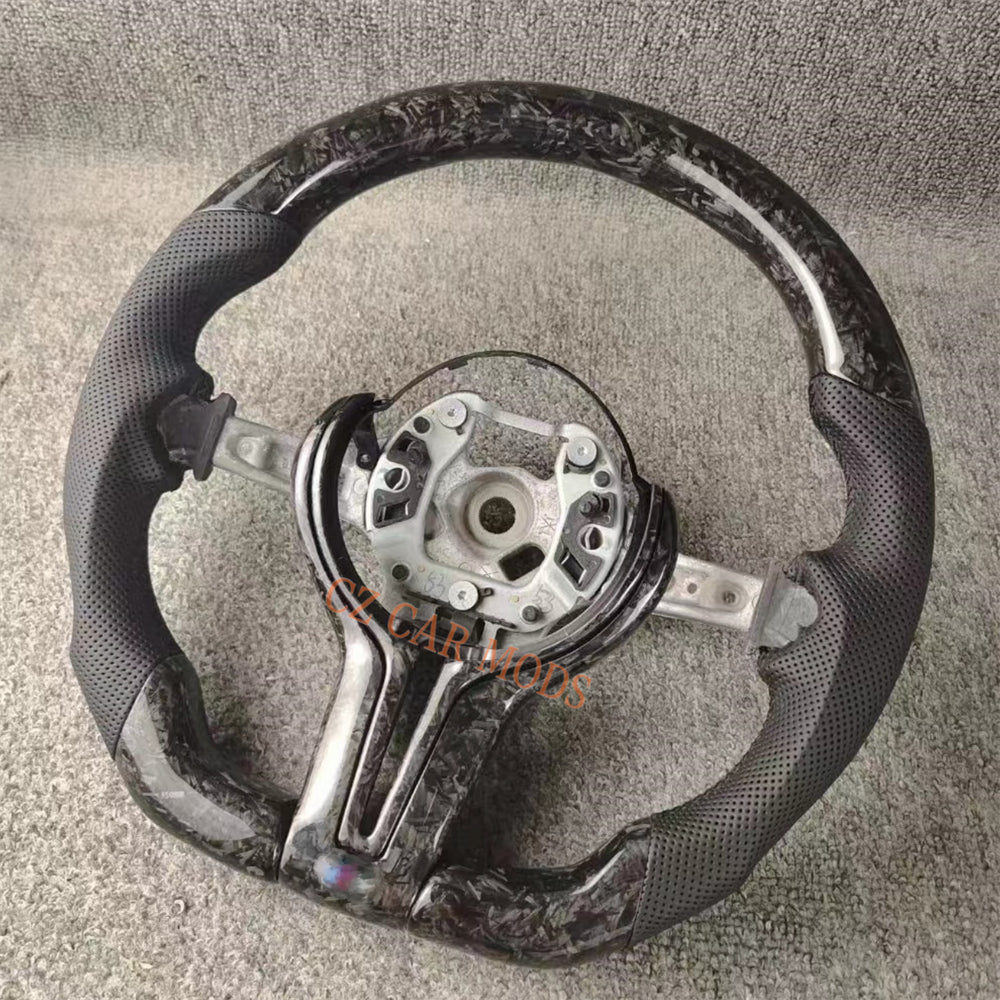 Customized Perforated Leather Forged Carbon Fiber Steering Wheel Auto Accessory Re-manufactured For BMW M Sport M3 F30 F80 F82 2014 2015 2016 2017 2018 2019 2020