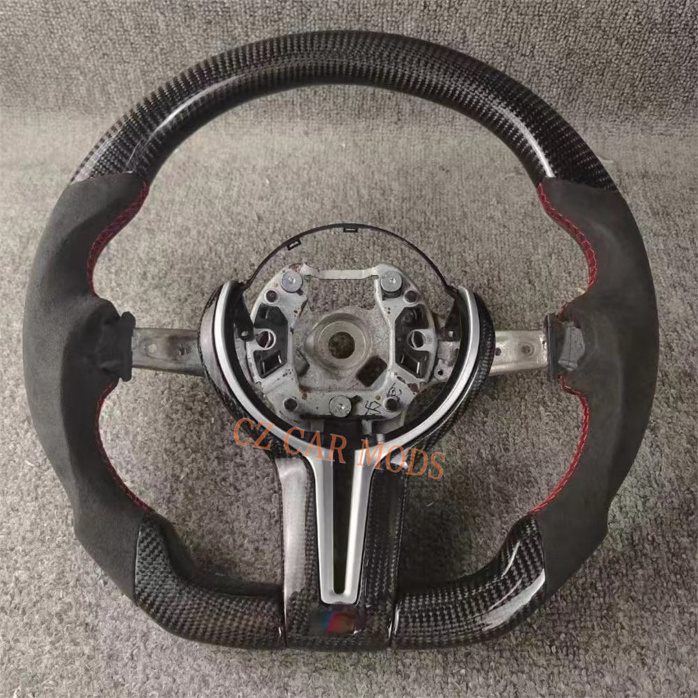 Customized Alcantara Carbon Fiber Steering Wheel Auto Accessory Re-manufactured For BMW M Sport M3 F30 F80 F82 2014 2015 2016 2017 2018 2019 2020