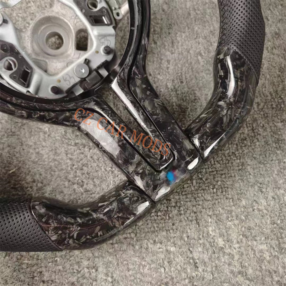Customized Perforated Leather Forged Carbon Fiber Steering Wheel Auto Accessory Re-manufactured For BMW M Sport M3 F30 F80 F82 2014 2015 2016 2017 2018 2019 2020