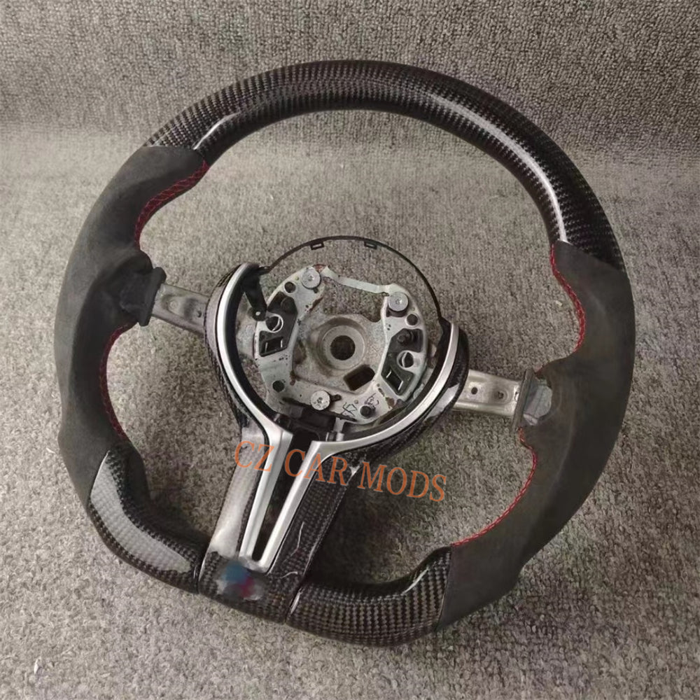 Customized Alcantara Carbon Fiber Steering Wheel Auto Accessory Re-manufactured For BMW M Sport M3 F30 F80 F82 2014 2015 2016 2017 2018 2019 2020