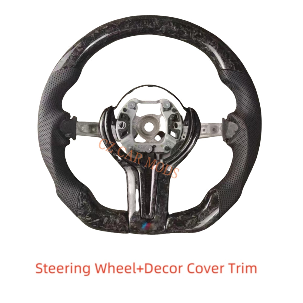 Customized Perforated Leather Forged Carbon Fiber Steering Wheel Auto Accessory Re-manufactured For BMW M Sport M3 F30 F80 F82 2014 2015 2016 2017 2018 2019 2020
