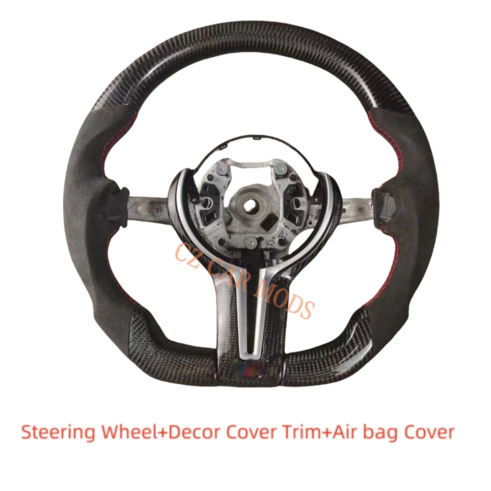 Customized Alcantara Carbon Fiber Steering Wheel Auto Accessory Re-manufactured For BMW M Sport M3 F30 F80 F82 2014 2015 2016 2017 2018 2019 2020