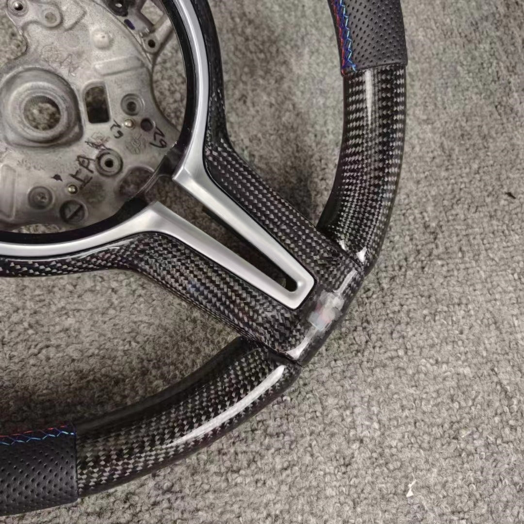 Custom Perforated Leather Carbon Fiber Steering Wheel Auto Accessory Re-manufactured For BMW M Sport M3 F30 F80 F82 2014 2015 2016 2017 2018 2019 2020