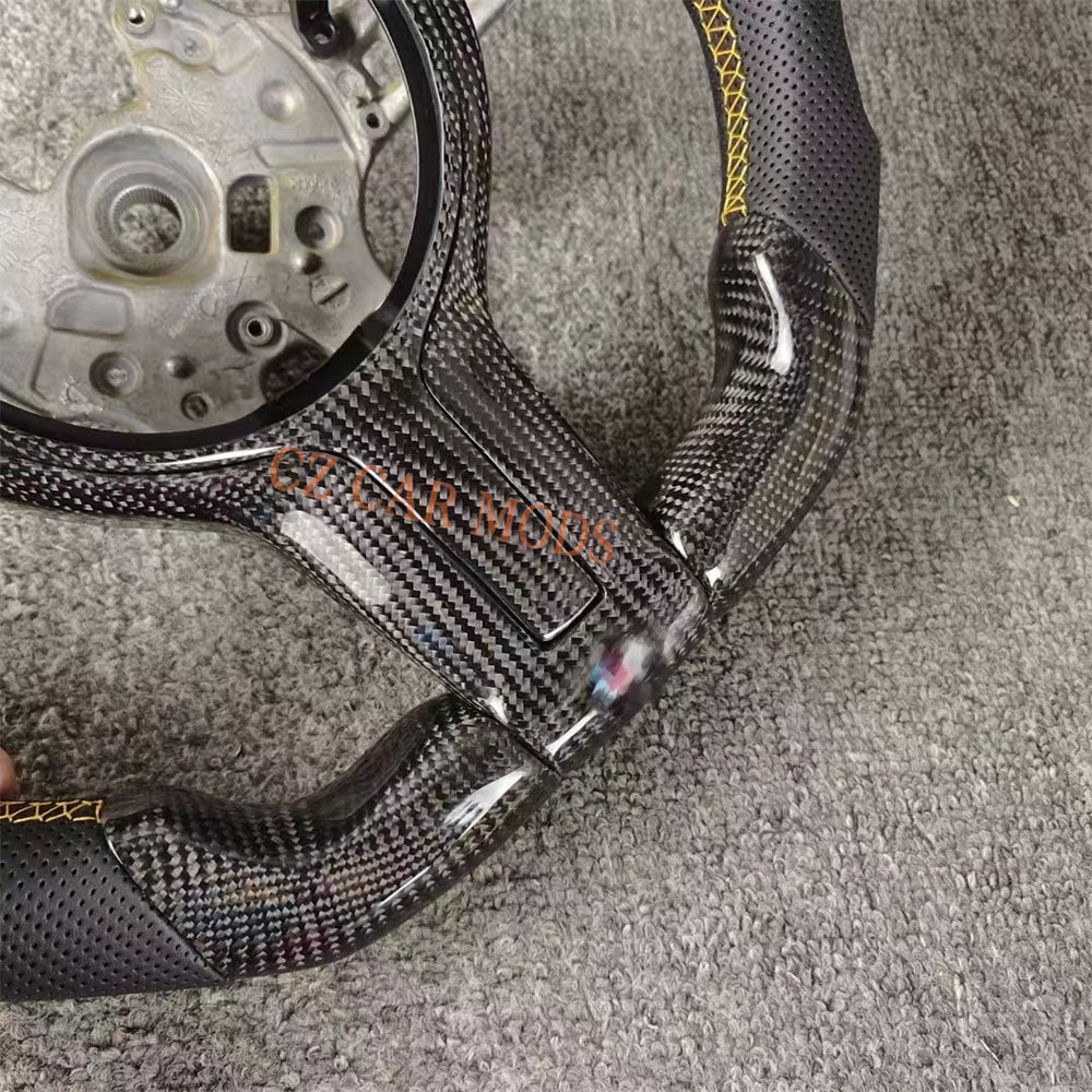Custom Perforated Leather Carbon Fiber Steering Wheel For BMW M Sport M3 F30 F80 F82 2014 2015 2016 2017 2018 2019 2020 Auto Accessory Re-manufactured