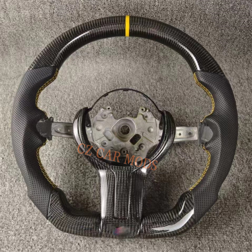 Custom Perforated Leather Carbon Fiber Steering Wheel For BMW M Sport M3 F30 F80 F82 2014 2015 2016 2017 2018 2019 2020 Auto Accessory Re-manufactured