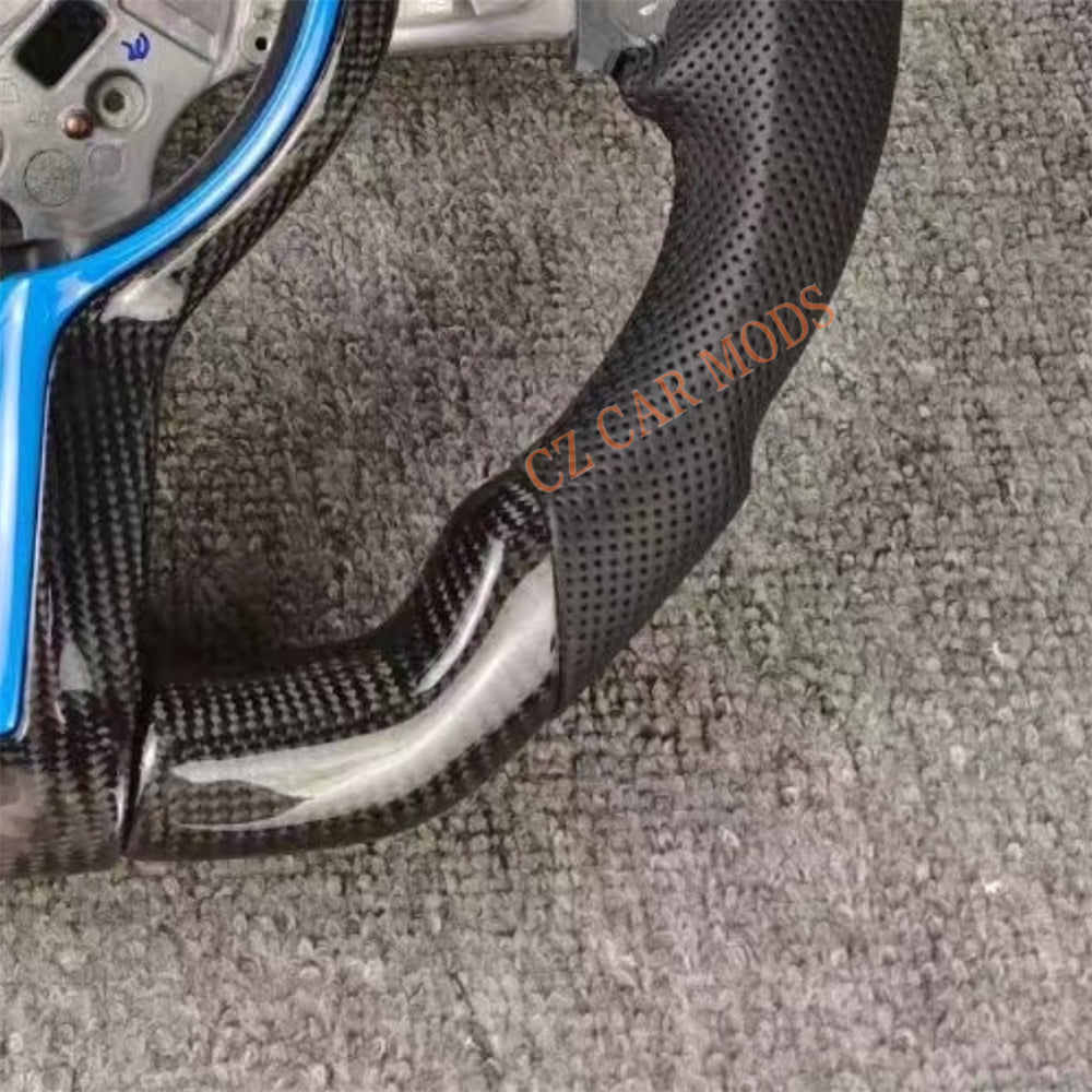 Custom Carbon Fiber Steering Wheel Perforated Leather For BMW M Sport M3 F30 F80 F82 2014 2015 2016 2017 2018 2019 2020 Auto Accessory Re-manufactured
