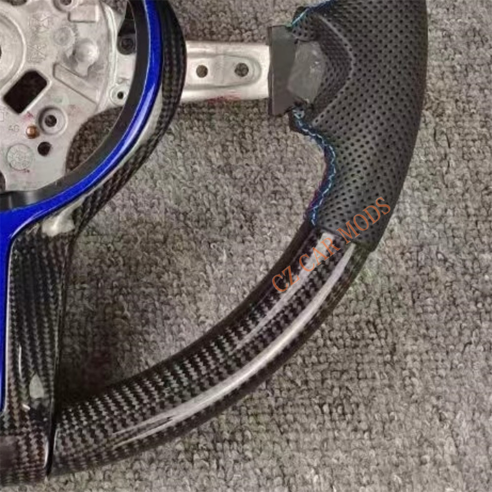 Customized Carbon Fiber Steering Wheel Perforated Leather For BMW M Sport M3 F30 F80 F82 2014 2015 2016 2017 2018 2019 2020 Auto Accessory Re-manufactured