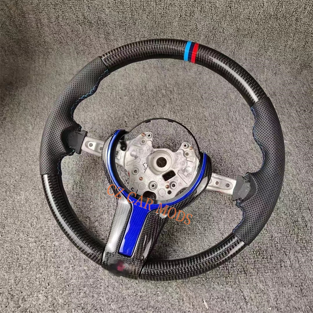 Customized Carbon Fiber Steering Wheel Perforated Leather For BMW M Sport M3 F30 F80 F82 2014 2015 2016 2017 2018 2019 2020 Auto Accessory Re-manufactured
