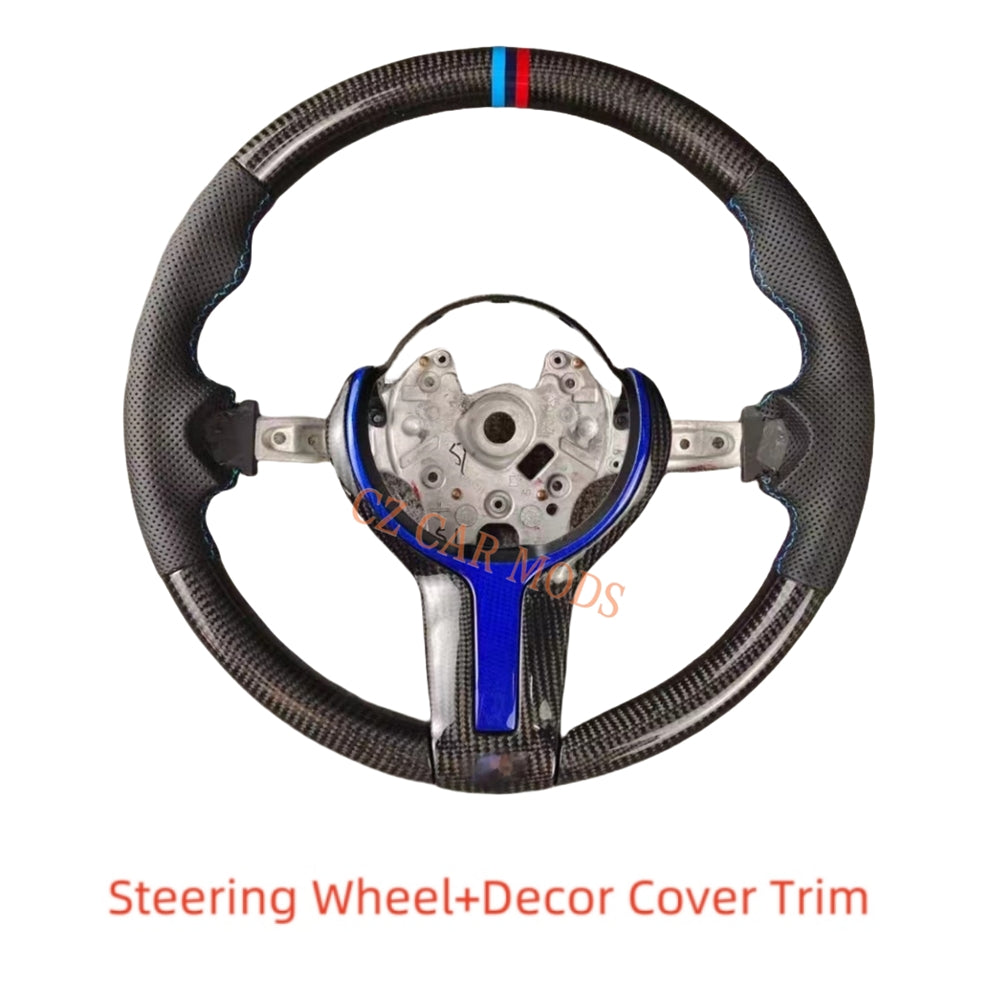 Customized Carbon Fiber Steering Wheel Perforated Leather For BMW M Sport M3 F30 F80 F82 2014 2015 2016 2017 2018 2019 2020 Auto Accessory Re-manufactured