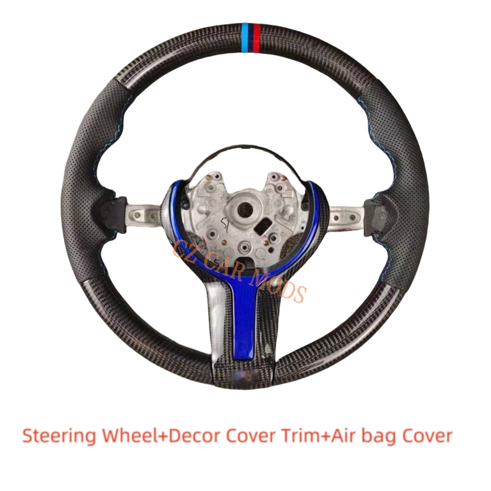 Customized Carbon Fiber Steering Wheel Perforated Leather For BMW M Sport M3 F30 F80 F82 2014 2015 2016 2017 2018 2019 2020 Auto Accessory Re-manufactured