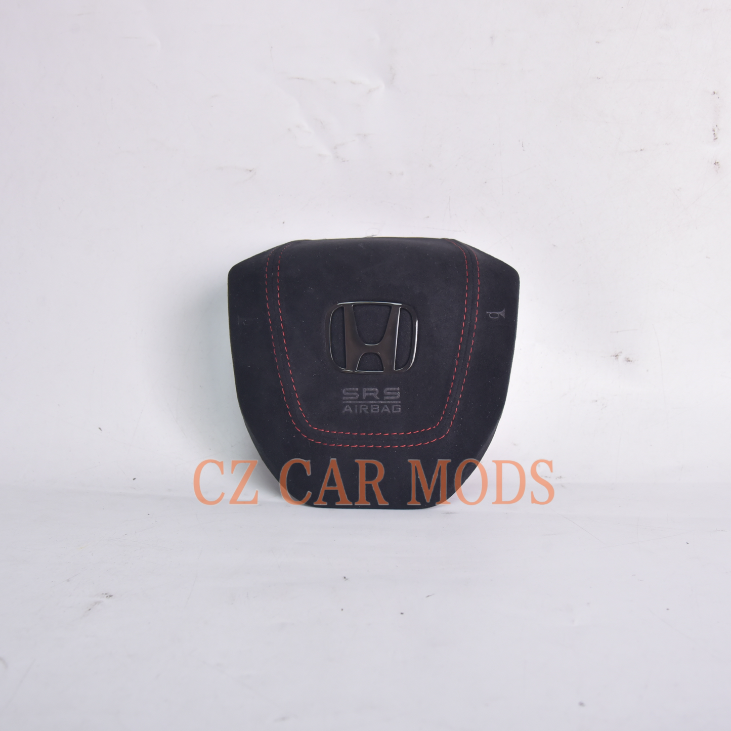 Black leather red stitch LED Luminous Steering Wheel Airbag Cover Designed Specifically for Honda civic