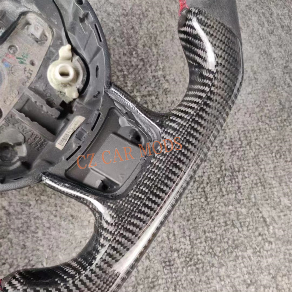 Customized Remanufactured Alcantara Carbon Fiber Steering Wheel Auto Accessory Fit For Audi A4 RS3  2012 2013 2014 2015 2016