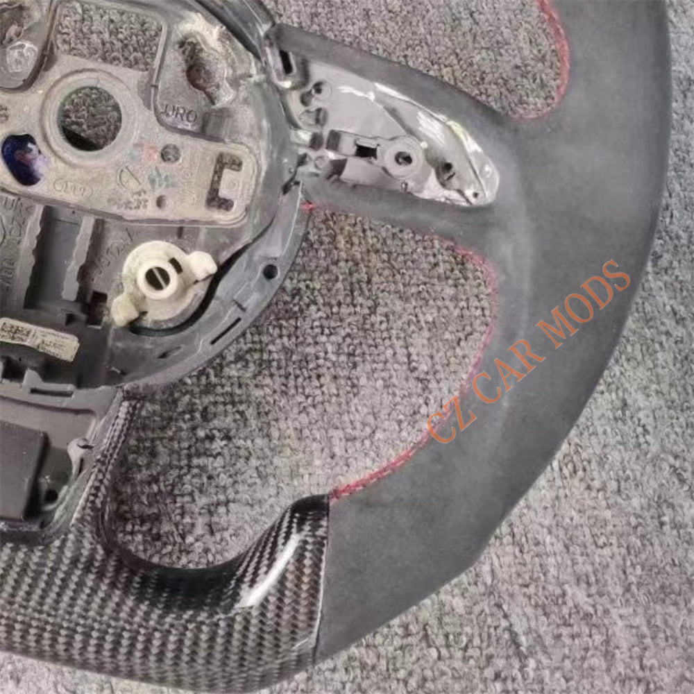 Customized Remanufactured Alcantara Carbon Fiber Steering Wheel Auto Accessory Fit For Audi A4 RS3  2012 2013 2014 2015 2016