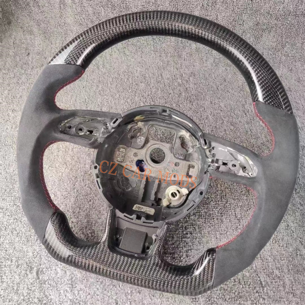 Customized Remanufactured Alcantara Carbon Fiber Steering Wheel Auto Accessory Fit For Audi A4 RS3  2012 2013 2014 2015 2016