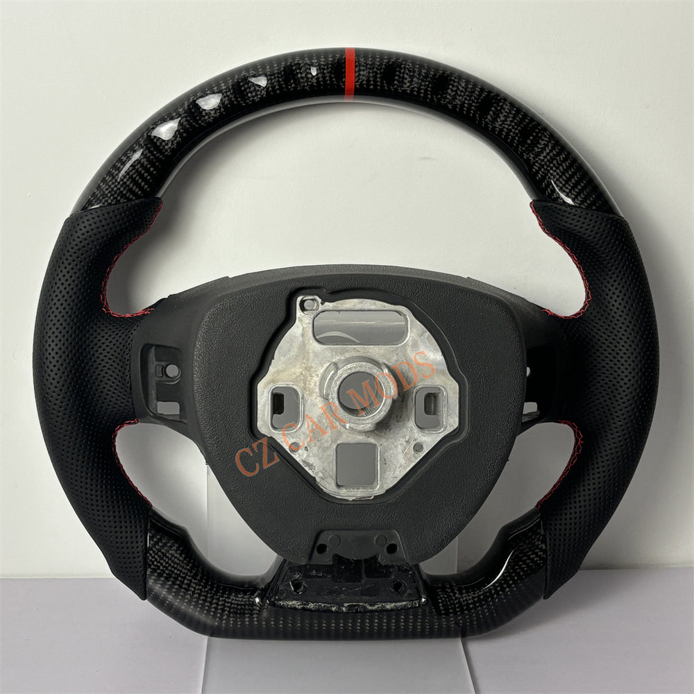 Customized Brand New Perforated Leather Carbon Fiber Steering Wheel Auto Accessory Red Strip Fit For Chevrolet Camaro 2016 2017 2018 2019 2020 2021 2022