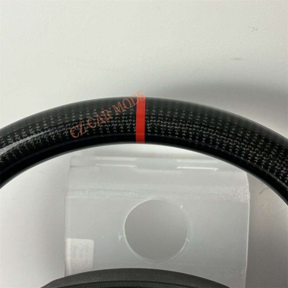 Customized Brand New Perforated Leather Carbon Fiber Steering Wheel Auto Accessory Red Strip Fit For Chevrolet Camaro 2016 2017 2018 2019 2020 2021 2022