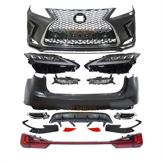 Car Body Kits for LEXUS RX RX350 RX450h 2016 2017 2018 2019 Upgrade 2022 F Sport LOOK Front Bumper Triple LED Headlights Rear Bumper Tail Lights