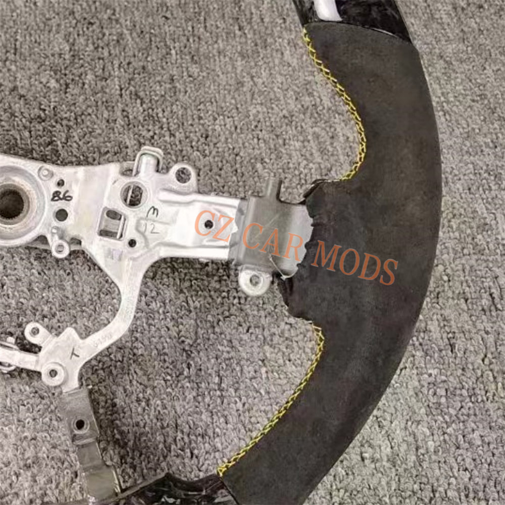 Customized Brand New Forged Carbon Fiber Steering Wheel Auto Accessory Steering Wheel Yellow Strip For Toyota Alphard 2015 2016 2017 2018 2019 2020 2021 2022
