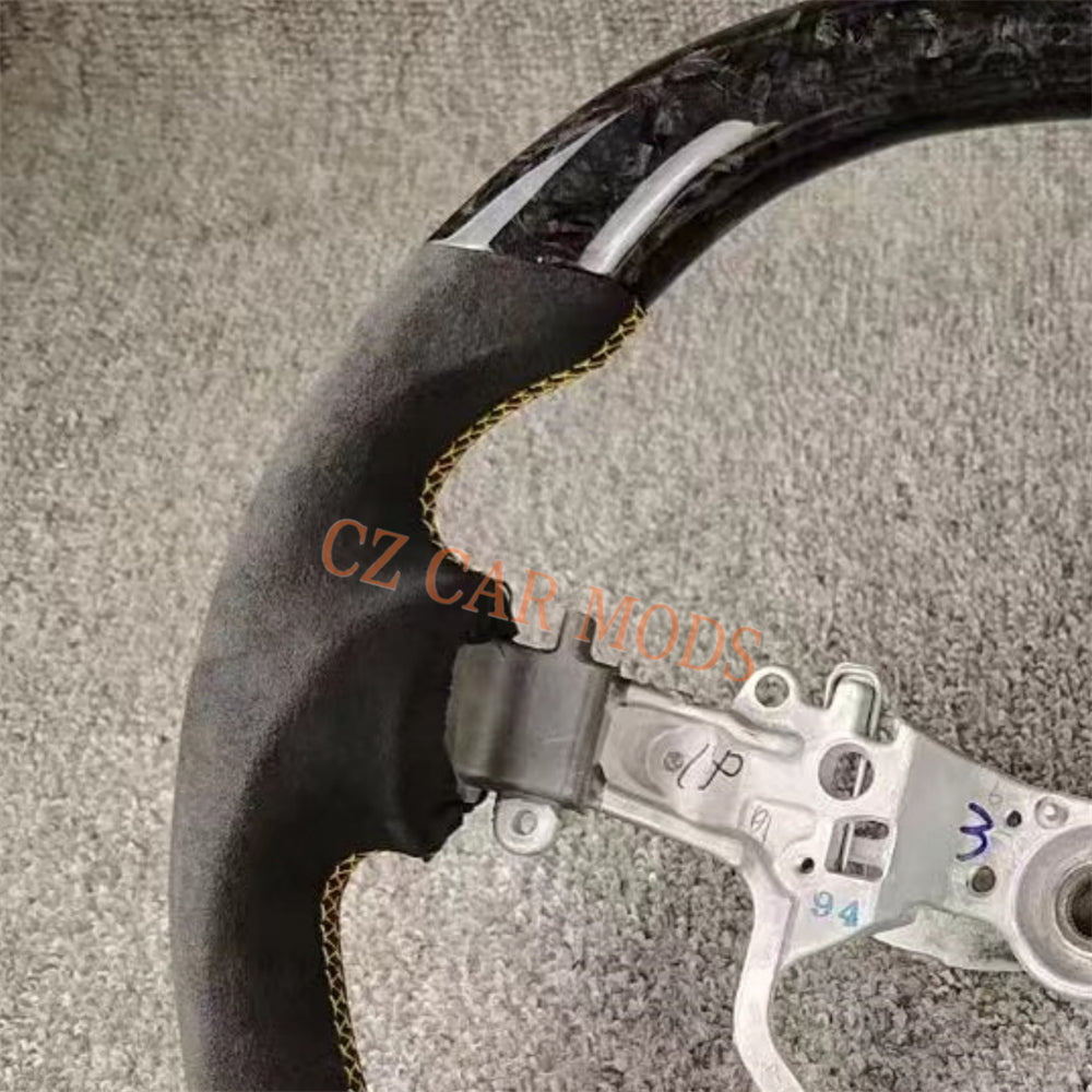 Customized Brand New Forged Carbon Fiber Steering Wheel Auto Accessory Steering Wheel Yellow Strip For Toyota Alphard 2015 2016 2017 2018 2019 2020 2021 2022