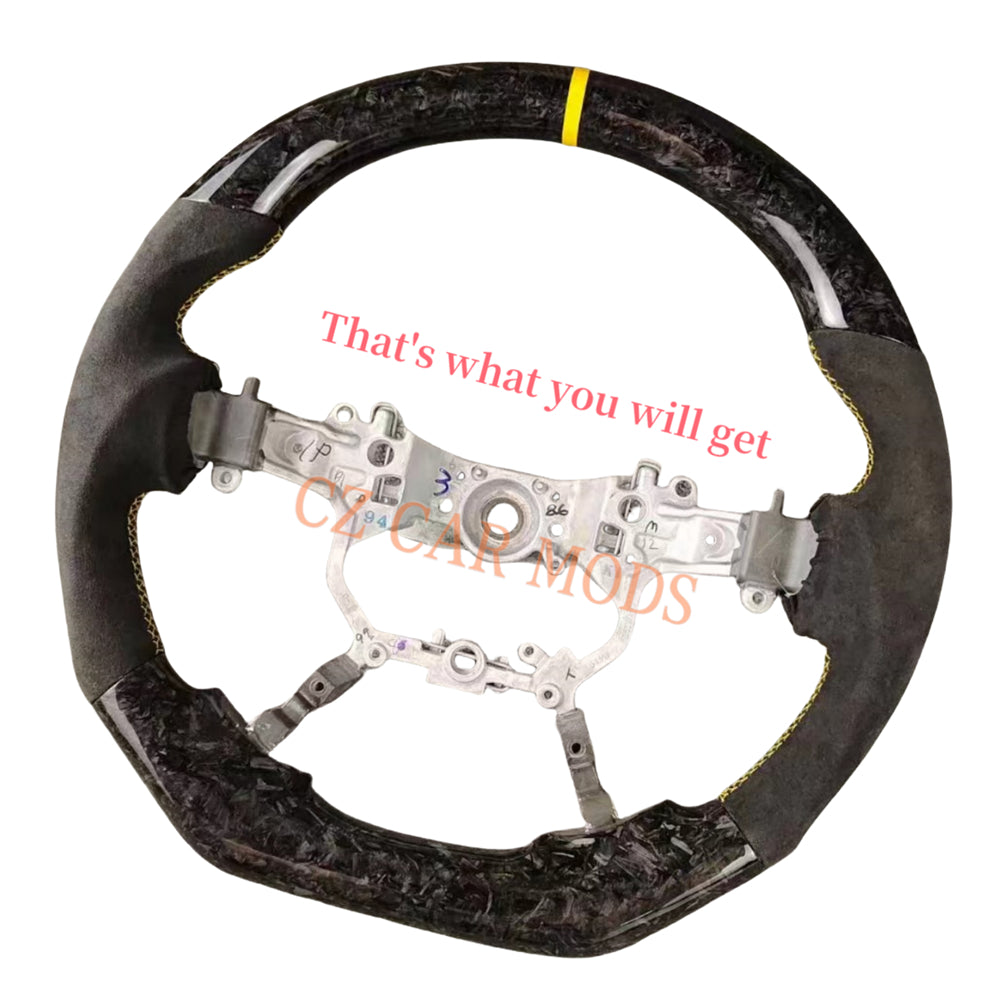 Customized Brand New Forged Carbon Fiber Steering Wheel Auto Accessory Steering Wheel Yellow Strip For Toyota Alphard 2015 2016 2017 2018 2019 2020 2021 2022