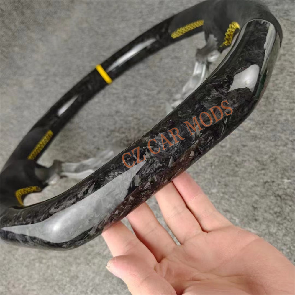 Customized Brand New Forged Carbon Fiber Steering Wheel Auto Accessory Steering Wheel Yellow Strip For Toyota Alphard 2015 2016 2017 2018 2019 2020 2021 2022