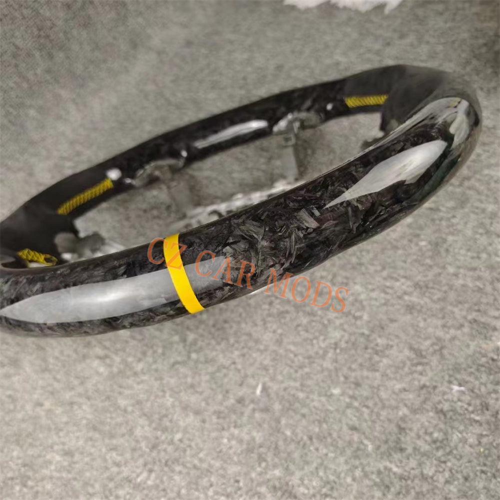 Customized Brand New Forged Carbon Fiber Steering Wheel Auto Accessory Steering Wheel Yellow Strip For Toyota Alphard 2015 2016 2017 2018 2019 2020 2021 2022