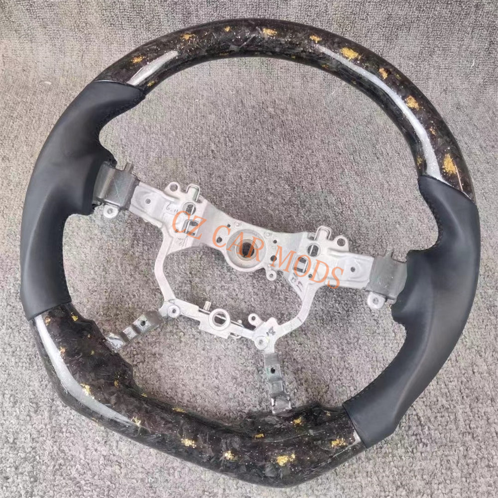 Customized Brand New Smooth Leather Forged Carbon Fiber Steering Wheel Auto Accessory Steering Wheel For Toyota PRADO 2018 2019 2020